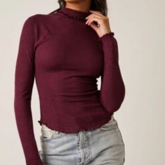 NWOT  Free People Intimately Size L Make It Easy Thermal Long Sleeve Top - Picture 1 of 16